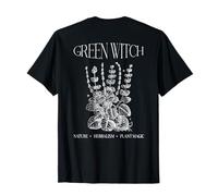 Green Witch Cottagecore Tarot Estética Bosque Atrás Gráfico Camiseta