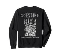 Green Witch Cottagecore Tarot Estética Bosque Atrás Gráfico Sudadera