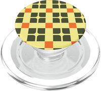 Green Yellow Orange Grid Geometric Retro Mosaic Patten PopSockets PopGrip para MagSafe