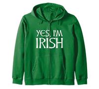 Green Yes, I'm Irish St Paddy's Day Ireland Celtic Font Sudadera con Capucha