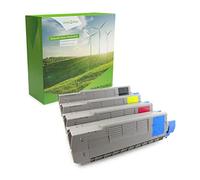 Green2Print Tóner Set, 4 Cartuchos 1x 8000, 3X 2000 páginas Tóner Apto para la Oki C5650, C5750