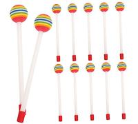 GREENADSCAPE 12piezas Baquetas De Lollipop Para Percusión Infantil Palos De Tambor De Juguetes Musicales Para Niño Niña Diseño Ergonómico y Duradero