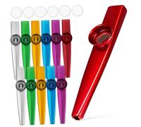 GREENADSCAPE 12piezas Kazoos De Metal Para Adultos y Niño Niña Instrumento Musical Kazoo Para Principiantes y Amantes Música Incluye Membranas Compacto y Ligero