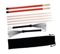 GREENADSCAPE 1juego Accesorios Para Batería De Baquetas Cepillos Cepillos De Bambu y Bolsa De Almacenamiento Para Práctica y Rendimiento Musical