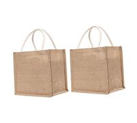 GREENADSCAPE 2 Piezas Bolsa De Lino Mini Dispensador Sello Sacos Cesta Bolsas Plegable Bolsa De Mano Reutilizable Totalizador Mimbre Arpillera Cordón Doble Basura Bolsa De Yute De Ocio Khaki