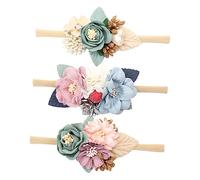 GREENADSCAPE 3piezas Diademas Para Niña Accesorios De Cabello Elásticos y Coloridos Para Bebés De Morado