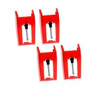 GREENADSCAPE 4Pcs Stylus Dj Tocadiscos Agujas Para Tocadiscos Fonógrafo Tocadiscos Aguja Reemplazo Reproductor De Vinilo Aguja Dj Aguja Dj Tocadiscos Plástico Y Aluminio Rojo