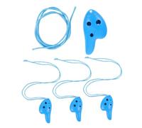 GREENADSCAPE 4piezas Ocarina Para Niño Niña Mini Ocarina De Plástico Para Principiantes Instrumento Musical Ligero y Portátil Color Azul Para Educación Temprana y