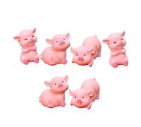 GREENADSCAPE 6 Piezas Adorno de Cerdito Cerdos Pegatinas alcancía para Rana de Peluche Hucha decoración Dormitorio Home Decor figuritas de cerditos Adornos de Coche alcancía Resina