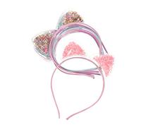 GREENADSCAPE 7 Piezas De Diadema Con Orejas De Gato De Arena Movediza Aro De Pelo De Oreja De Gato Tocados Con Orejas De Gato Diadema De De Gato Transparente Orejas De Gato Lentejuelas