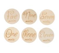 GREENADSCAPE Accesorios Fotográficos Prácticos Para Bebés 6 Piezas Tarjetas De Madera Para Bebés Juguete Único Para Recién Nacidos Decoración Para Fotografías De Bebés