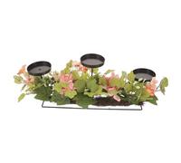 GREENADSCAPE Candelabro Decorativo con Flores, Candelabro con Flores Artificiales, Simulación De Flores para Bodas, Fiestas, Candelabros, Soportes para Velas, Adornos para Escritorio, Adornos