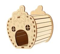 GREENADSCAPE Escondite De Madera para Hámster Casa De Madera para Pequeñas Mascotas Refugio De Fresa Autoconstrucción para Actividades y Descanso