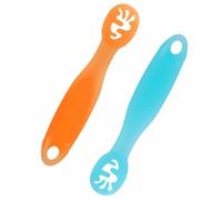 GREENADSCAPE Set De 2 Cucharas De Para Bebé Cucharas De Entrenamiento Esenciales Para Alimentación De Papillas y Comida ólida Utensilios Suaves y Seguros Para Pequeños y