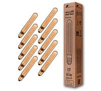 greenandco 10x Bombilla LED decorativa estilo vintage E27 T30 2W 65lm 1800K 320° 230V, dorado, sin parpadeo, no regulable