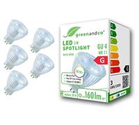 greenandco 5x Spot LED IRC 90+ MR11 GU4 | 3W 160 lm | 3000K blanco cálido | 38° | 12V AC/DC | no regulable