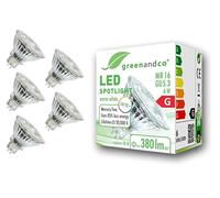 greenandco 5x Spot LED IRC 90+ MR16 GU5.3 | 6W 380 lm | 3000K blanco cálido | 36° | 12V AC/DC | no regulable