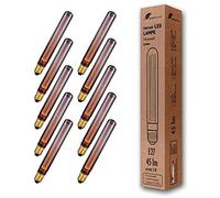 greenandco Bombilla LED Decorativa Edison Estilo Vintage | 1800K Blanco Extra Cálido | 320° | 230V | Sin Parpadeos | E27 T30 | Gris | 2W 45lm | No Regulable | 10 unidades