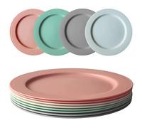 Greenandlife Platos de cena de 10 pulgadas/8 placas de polipropileno aptas para lavavajillas y microondas, ligeros e irrompibles, sin toxinas, sin BPA y saludables para niños, niños pequeños y adultos