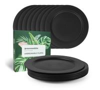 greenandlife Platos llanos de 25 cm, platos de plástico reutilizables de 10 pulgadas, 8 platos de polipropileno aptos para lavavajillas y microondas, ligeros e irrompibles, sin BPA y saludables para