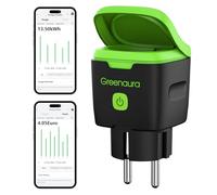Greenaura Enchufe WiFi para exteriores - Temporizador exterior con medición de corriente IP44 resistente al agua, Smart Life APP mando a distancia, compatible con Alexa/Google Home, 16 A, 4000 W, 2,4