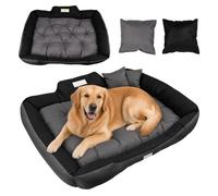 GreenBlue Cesta Impermeable para Perros 115x95 cm Gris Oscuro - Cama Grande para Perros con Relleno de Silicona Suave Incluido Almohadas Resistentes a los arañazos Lavable Resistente al Desgaste para