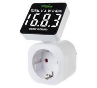GreenBlue Contador de Consumo de Energía, Vatímetro Digital, Medidor de Electricidad, 16A, Carga máx. 3680W, Submemoria, Muestra los kWh Consumidos y Costes de Energía (GB620 F)