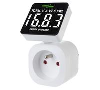 GreenBlue Contador de Consumo de Energía, Vatímetro Digital, Medidor de Electricidad, 16A, Carga máx. 3680W, Submemoria, Muestra los kWh Consumidos y Costes de Energía (GB620 E)