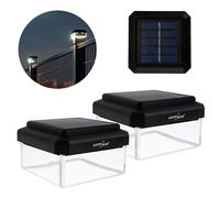 GreenBlue GB127 WW - Lámpara solar para poste 80x80 mm (2 unidades) 3200K