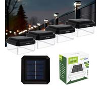 GreenBlue GB128 WW Lámpara solar para poste 4 unidades 3200K 8 lm negro