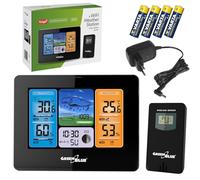 GreenBlue GB215 Estación meteorológica WiFi, sensor de exterior, calendario, previsión meteorológica, barómetro | pilas incluidas