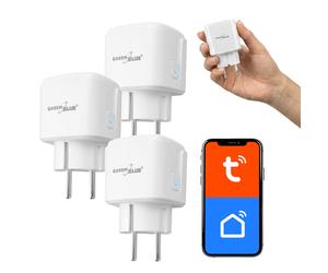 GreenBlue GB735 Tomacorriente inteligente WiFi, paquete de 3 con monitoreo de energía
