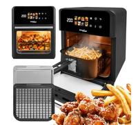 GreenBlue GB950 Freidora sin aceite Air Fryer 10 L, 1800 W, ventana de visualización, 8 programas, 70-200 °C, temporizador de 60 min, panel táctil LED, accesorios: cesta y bandejas, color negro