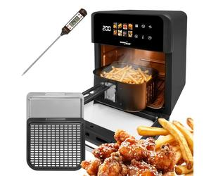 GreenBlue GB950 Freidora sin aceite Air Fryer 10 L, 1800 W, ventana de visualización, 8 programas, panel táctil y termómetro de sonda GreenBlue GB178