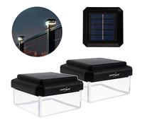 GreenBlue Lámpara solar para poste GB128 WW, 2 unidades, 8 lm, 3200K, negro