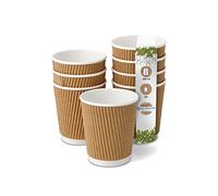 GREENBOX 25 vasos de cartón para llevar de color marrón, vasos de café ecológicos, desechables, orgánicos, sin impresión, 200 ml, 100% biodegradables, compostables