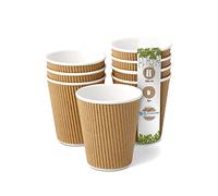 GREENBOX 25 vasos de cartón para llevar de color marrón, vasos de café ecológicos, desechables, orgánicos, sin impresión, 250 ml, 100% biodegradables, compostables