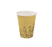 GREENBOX 50 vasos de papel de 200 ml/8 oz con estampado de flores silvestres de 80 mm de diámetro, respetuoso con el medio ambiente, reciclable y veraniego, tazas de café para llevar