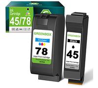 GREENBOX Cartucho de tinta remanufacturado 45 78 de alto rendimiento para HP 45 78 51645 51645A C6578AN C6578DN para copiadora a color 180 Deskjet 1100C 1220C 6122 930C 970C 990C (1 negro 1 Tricolor)