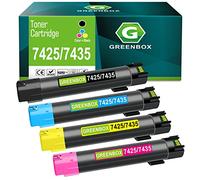 GREENBOX Cartucho de tóner compatible 7425 7435 de alto rendimiento para Xerox 7425 7435 006R01395 006R01396 006R01397 006R01398 para impresora WorkCentre 7425 7428 7435 (paquete de 4)