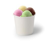 GREENBOX Juego de 50 vasos para helados de cartón, 250 ml, desechables, sin plástico y biodegradables