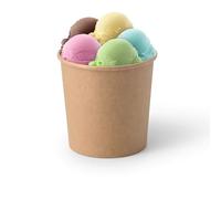 GREENBOX Juego de 50 vasos para helados de cartón, 300 ml, desechables, sin plástico y biodegradables