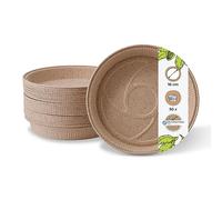 GREENBOX Moldes de papel de cacao, redondos, 18 cm de diámetro, 2,5 cm de altura, forma de tarta de queso, cuencos aptos para horno, moldes para pasteles, 50 unidades