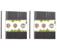 GREENBOX Pajitas de papel de 20 cm, pajita de 5 mm de diámetro, biodegradable, pajitas negras enrolladas verticalmente, pajitas de fiesta para cócteles, 250 unidades (Paquete de 2)