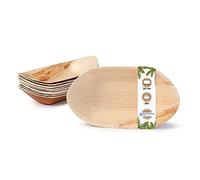 GREENBOX Palmware - Cuenco de hoja de palma para aperitivos I Vajilla desechable biodegradable, compostable I Cuencos desechables I 25 unidades para fiestas de barcos de 30 cm