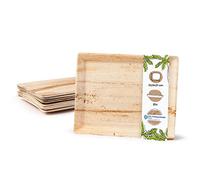 GREENBOX Palmware Gastro Bandeja para servir plato de hoja de palma, respetuoso con el medio ambiente, estable, decorativo, plato para servir, plato para tartas, plato desechable, bandeja decorativa,