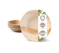 GREENBOX Palmware - Vajilla de hoja de palma de alta calidad, 25 unidades, platos redondos de 18 cm de diámetro, vajilla biodegradable y desechable