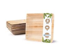 GREENBOX Palmware - Vajilla desechable respetuosa con el medio ambiente de hojas de palma, cuenco cuadrado de hoja de palma, 600 ml, 17 cm, cuenco para ensalada, salsa o sopa, cuenco para servir