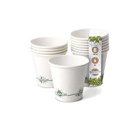 GREENBOX Taza de papel reciclable, color blanco, con EcoUp© Icon y revestimiento PLA I 50 Coffee To go, biodegradable, 180 ml, 7,5 oz, taza de café, taza desechable
