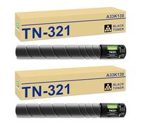 GREENBOX TN321 - Cartucho de tóner remanufacturado de repuesto para impresoras Konica TN322 TN220 TN221 TN323 A33K130 para impresoras Minolta BizHub C221 C224 C364 C284 C7822 (2 negras)